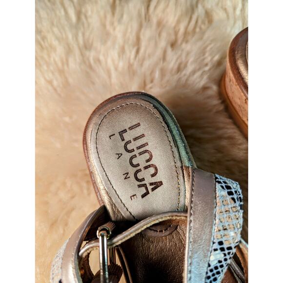 Lucca Lane Karel Cork Platform Sandals - Sz 8 - EUC - Picture 3 of 3